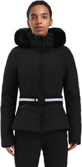 Women's Hooded Ski Jacket - Waterproof 15,000mm Warm Short Fit