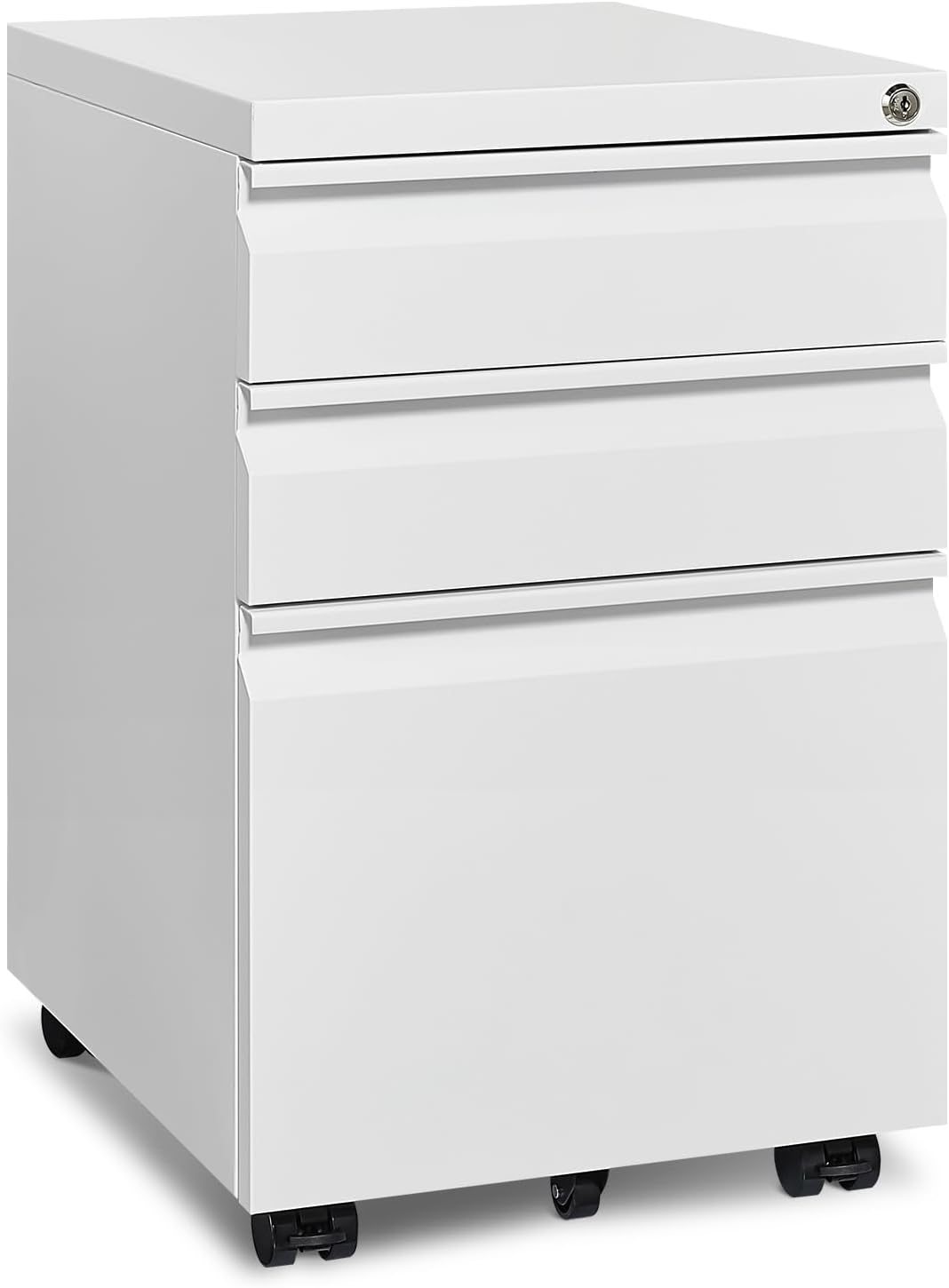 Mobile File Cabinet with Lockable 3 Drawers for Home Office
