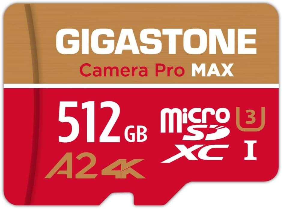 512GB GIGASTONE Micro SD Card [5-Yrs Free Data Recovery] Speed Up to 160MB/s
