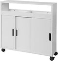 Bathroom Toilet Paper Roll Holder Storage Cabinet on Wheels - Slim