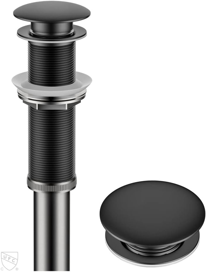 KRAUS Bathroom Sink Pop-Up Drain Assembly in Matte Black Finish
