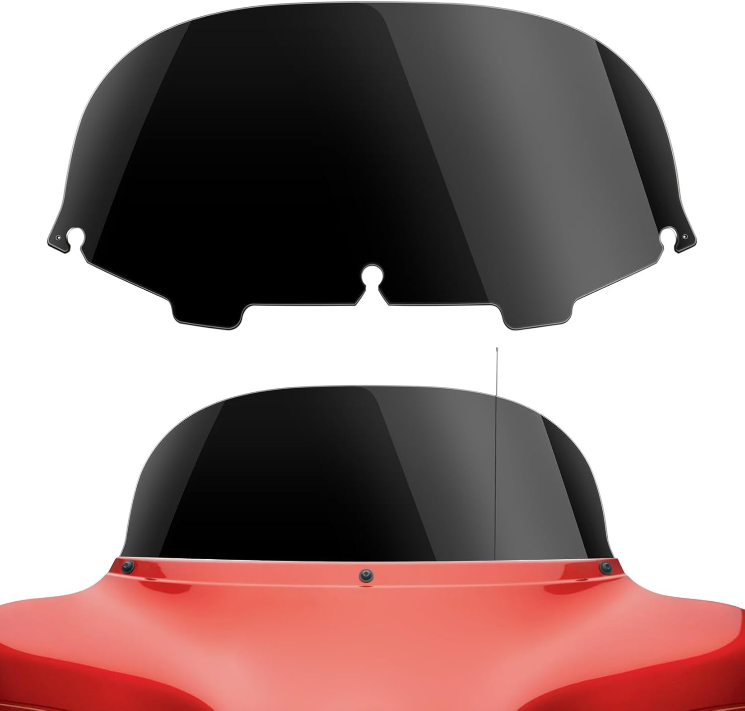 Black 8 Inch Windshield Windscreen for Harley Touring Bikes