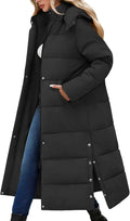 Women's Long Maxi Down Coat Winter Puffer Jacket - Removable Faux Fur