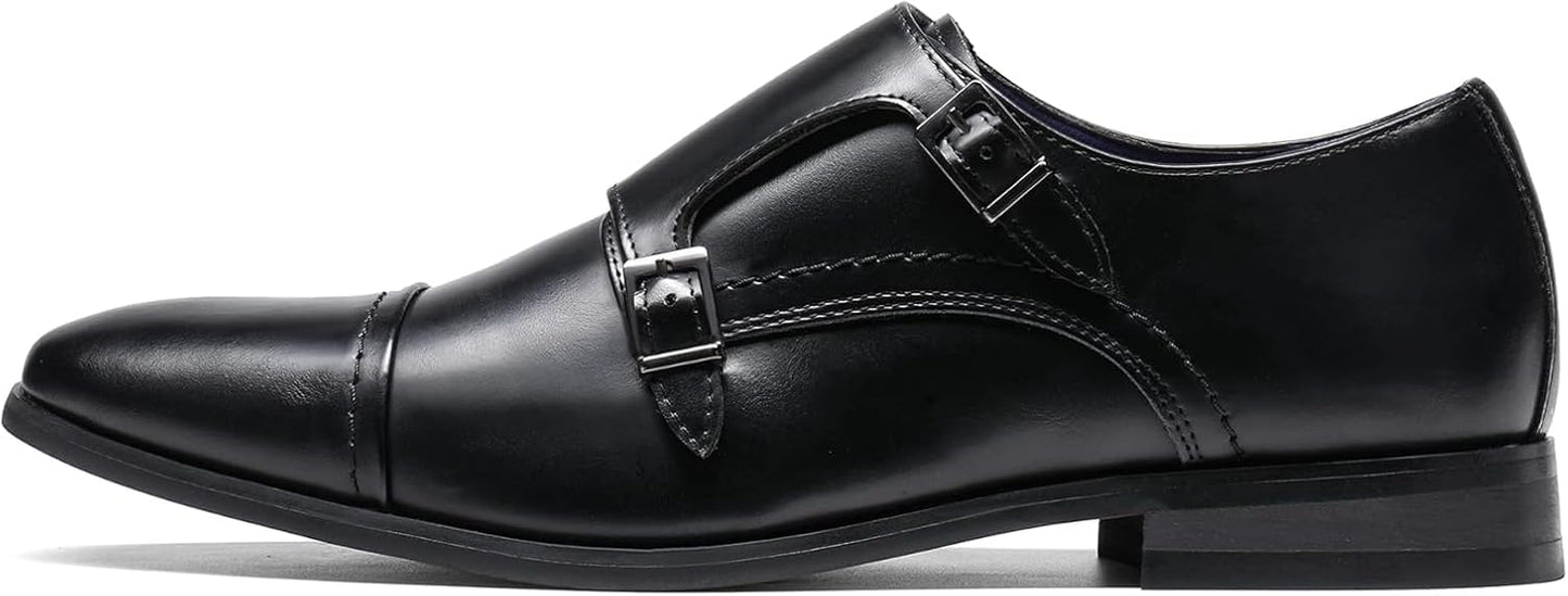 Bruno Marc Men's Dress Loafer Shoes with Monk Strap Design
