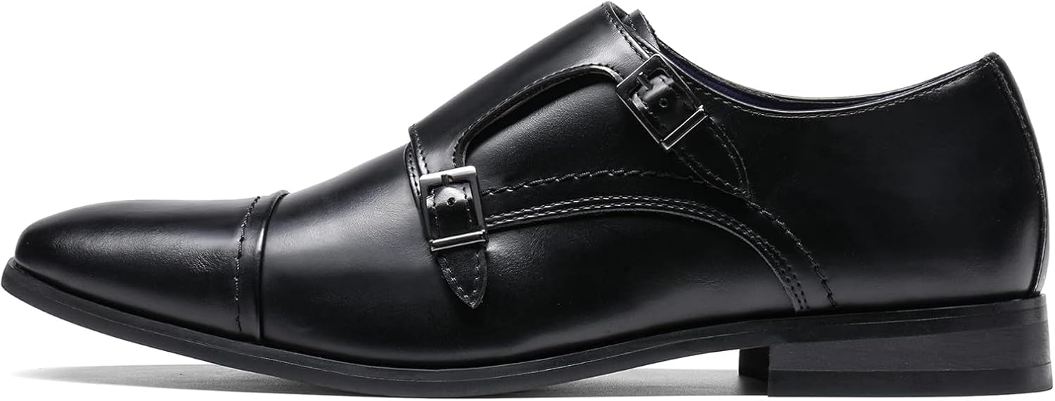 Bruno Marc Men's Dress Loafer Shoes with Monk Strap Design