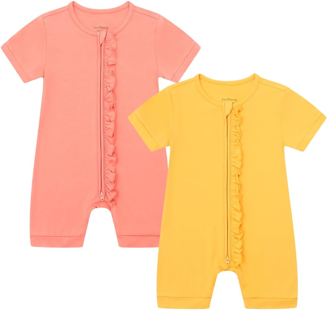 JunNeng Baby Boy Girl Summer Sleeper Zipper Footless Romper