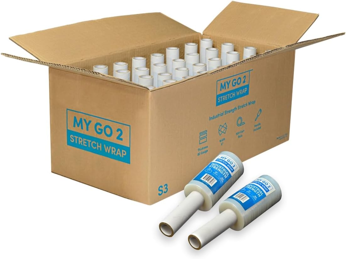 32 Pack 5in Stretch Wrap Rolls for Moving and Packing Needs