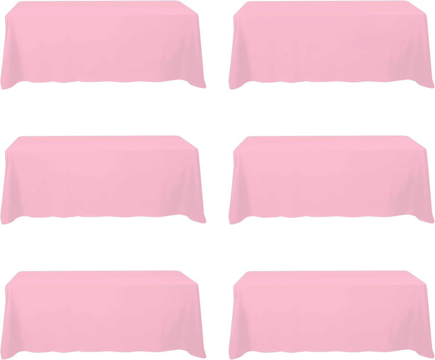 BRILLMAX 6 Pack Pink Tablecloths for 8 Foot Tables