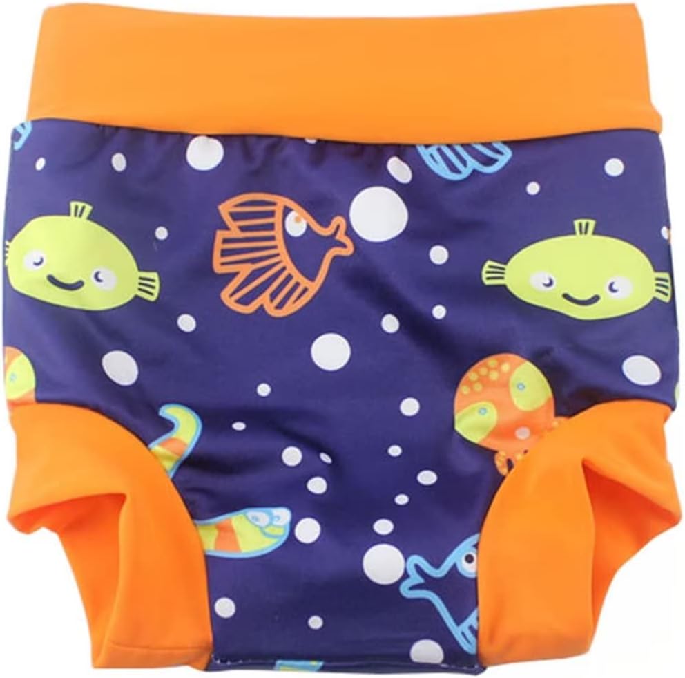 Leideur High-Waisted Swim Shorts for Toddlers in Blue