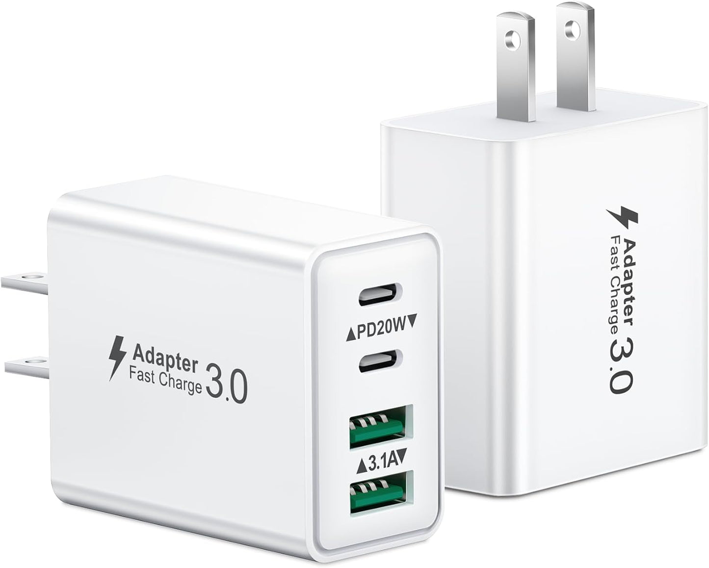 Fast Dual PD USB C Charger Block for iPhone & Samsung