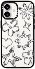 Compact iPhone 16 Plus Case Chrome Doodles - Slim 4 ft Protection