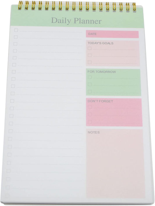 Green Daily Productivity Planner 80 Sheets 6.5'' x 9.8''