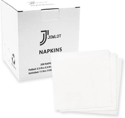 200 White Cocktail Napkins - JOWLOT - Party Essential!
