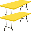 Yellow 2 Pack Rectangle Picnic Table Cloth 30ftin x 96ftin - Elastic