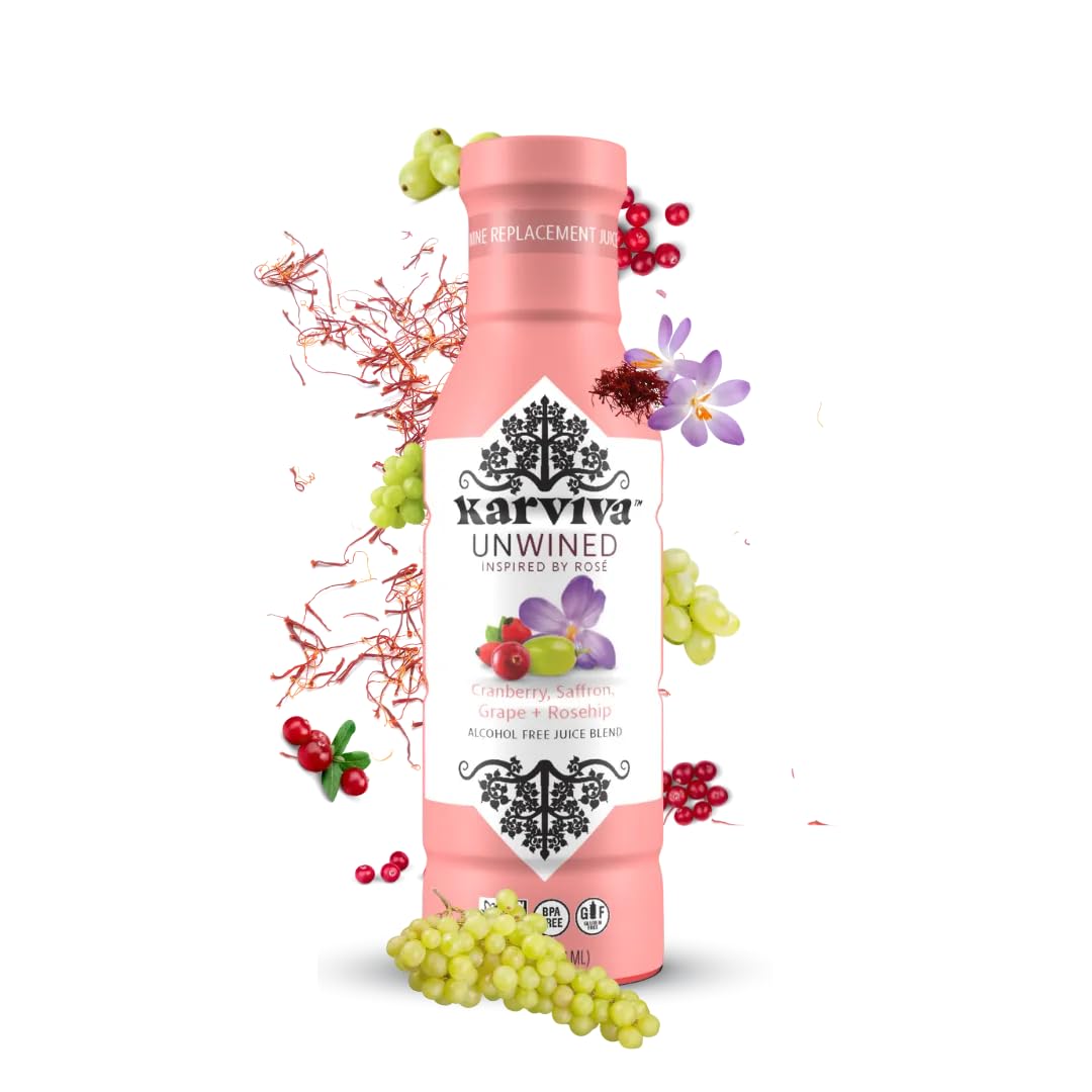 Karviva Unwined Rose Non-Alcoholic Wine Alternative for Wellness