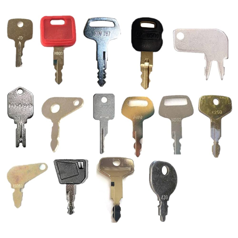 RAParts Set of 16 Ignition Keys for Heavy Equipment Use