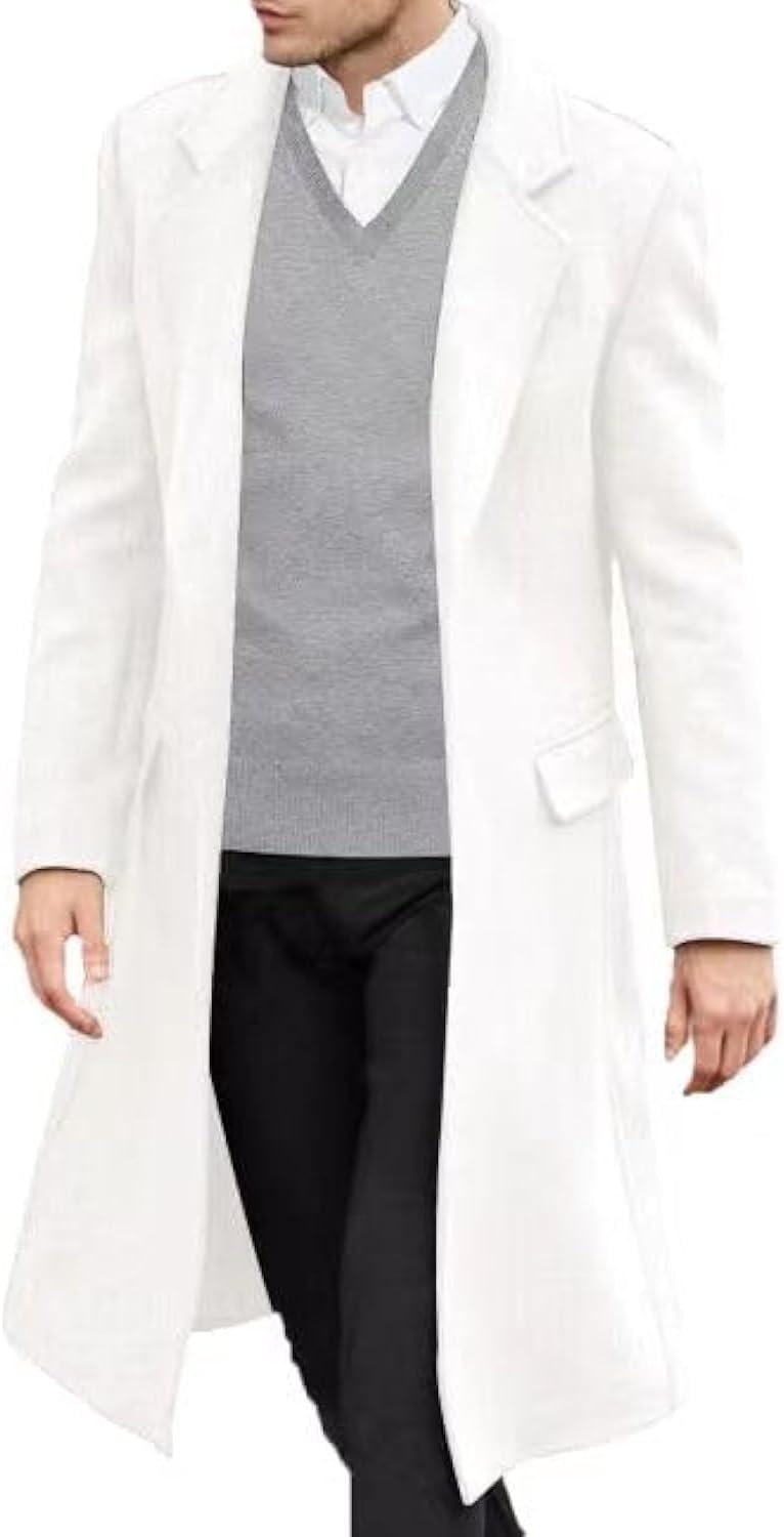 SOMTHRON Men's Casual Trench Coat for Stylish Winter Wear
