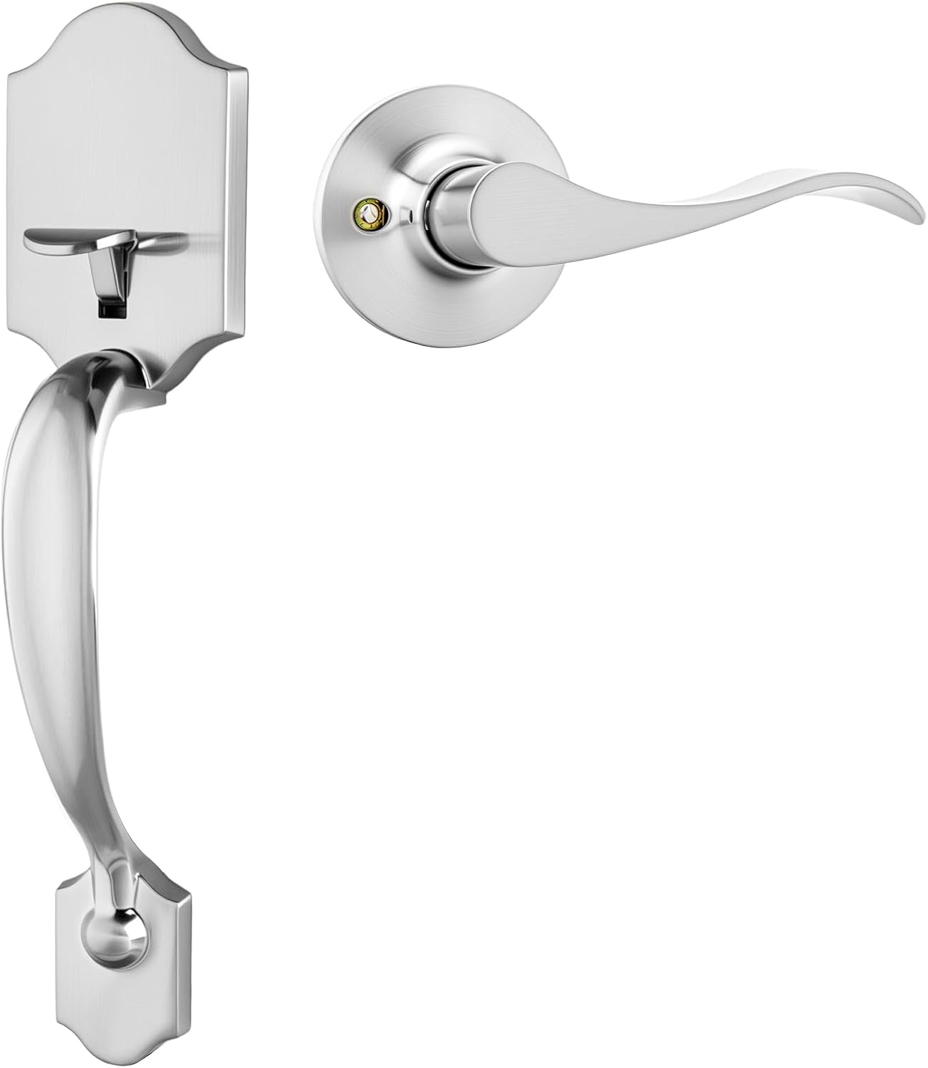 Goldenwarm Front Door Handle - Durable Nickel Entryway Lever