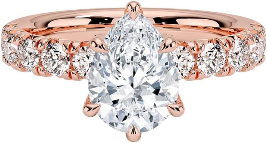 1-3 CT Moissanite Engagement Ring in Solid Gold or Silver