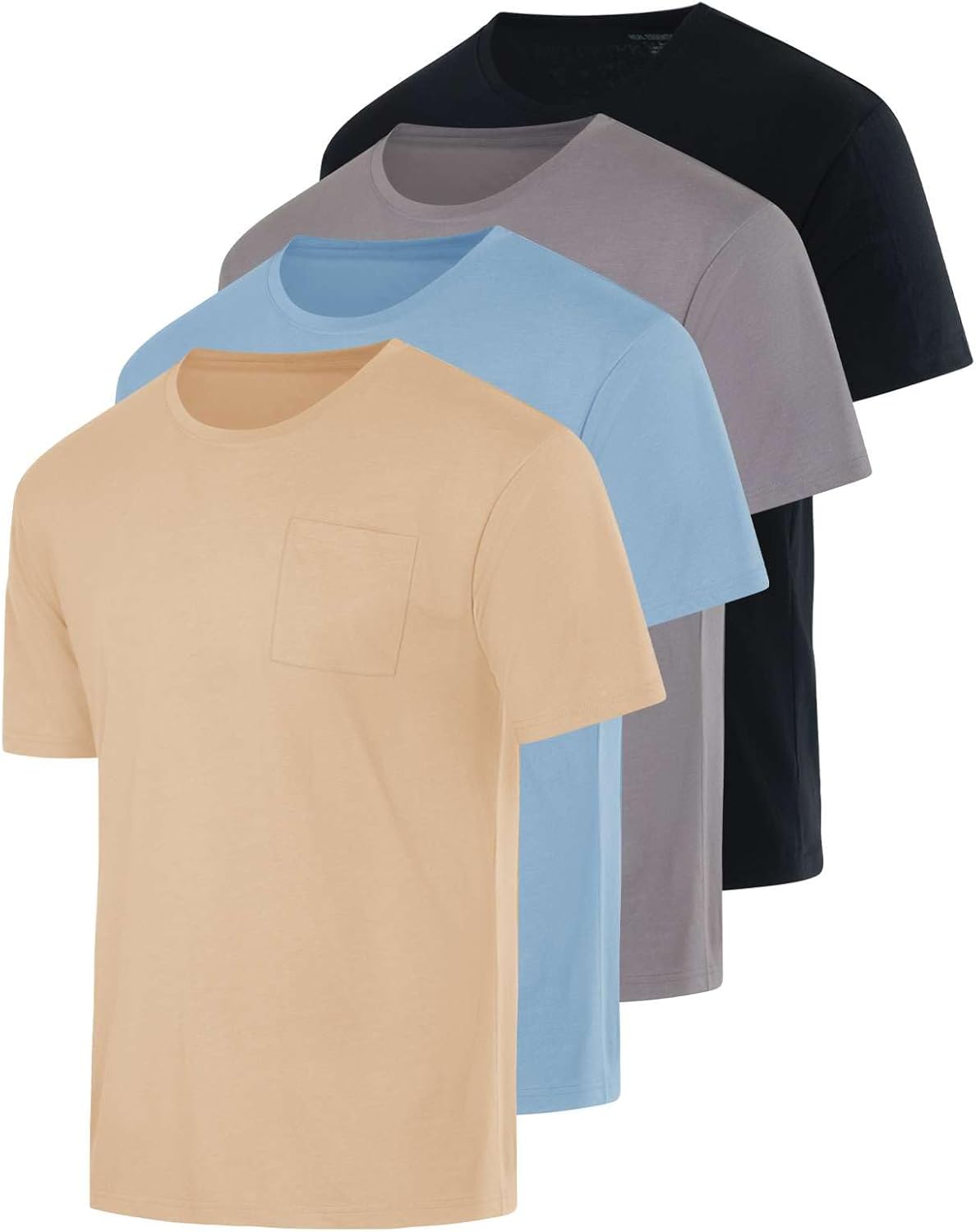 Men's Cotton Performance Short Sleeve Pocket T-Shirt 4 Pack