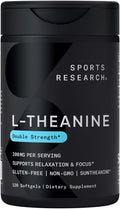 L-Theanine 200mg Suntheanine Liquid Softgels - Calm Focus Support