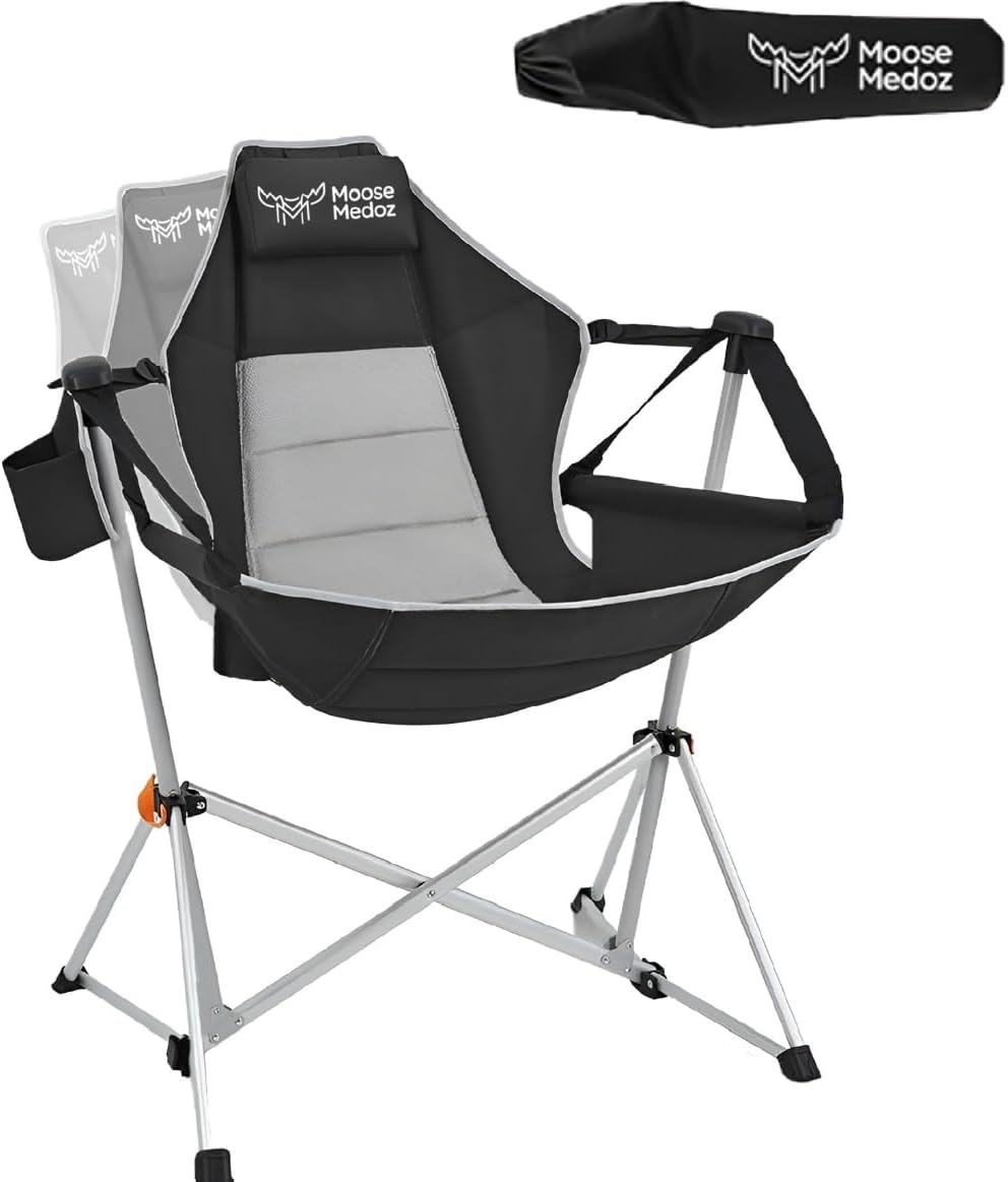 Hammock Camping Chair with Headrest & Cup Holder for Outdoors
