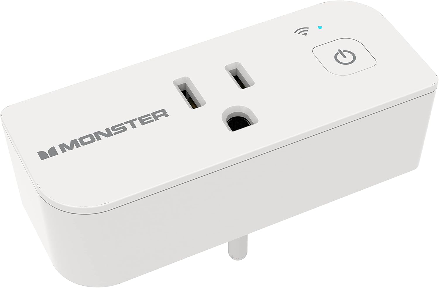 Monster Smart WiFi Outlet - Voice Control - White
