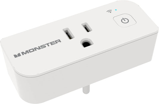 Monster Smart WiFi Outlet - Voice Control - White
