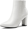 Women's Chunky Heel Ankle Booties Pointed Toe Short Boots - 3.5in Lift