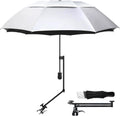UPF 50+ Golf Umbrella with Adjustable Clamp - Clip-On Shade