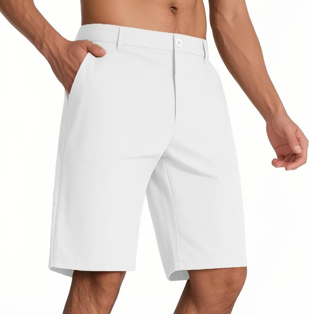 Men's Classic Fit Golf Shorts with 4 Pockets for Comfort