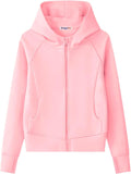Girls Zip-Up Hoodie Sweatshirt for Active Days - Soft, Breathable