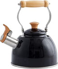 ROCKURWOK Whistling Tea Kettle: Vintage Black Teapot
