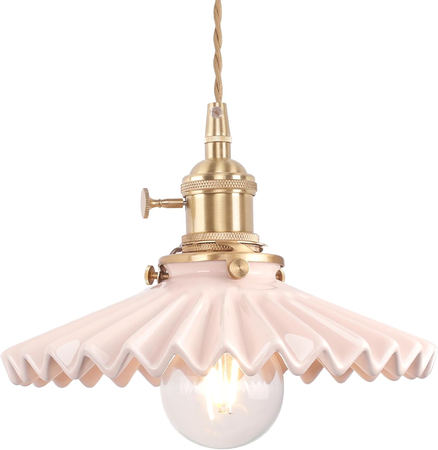 Elegant Pink Ceramic Pendant Light for Vintage Home Decor