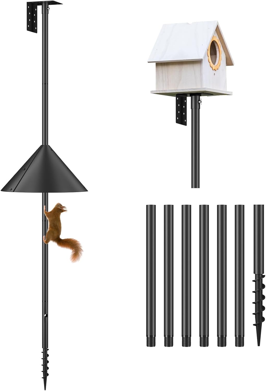 Adjustable Bird Feeder Pole Kit - Squirrel Proof