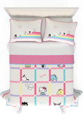 Hello Kitty & Friends Holiday 3 Piece Quilt & Pillow Sham Set - Cozy