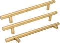 Brass Drawer Pulls 8in Centers - Brushed Gold Cabinet Pulls 100 Pack