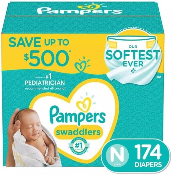 Pampers Swaddlers Newborn Diapers 174ct - Gentle Comfort!