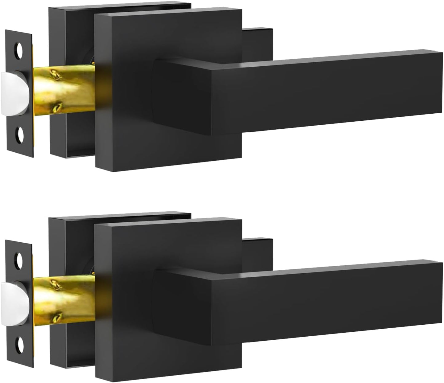 Passage Door Lever Set in Matte Black for Interior Doors