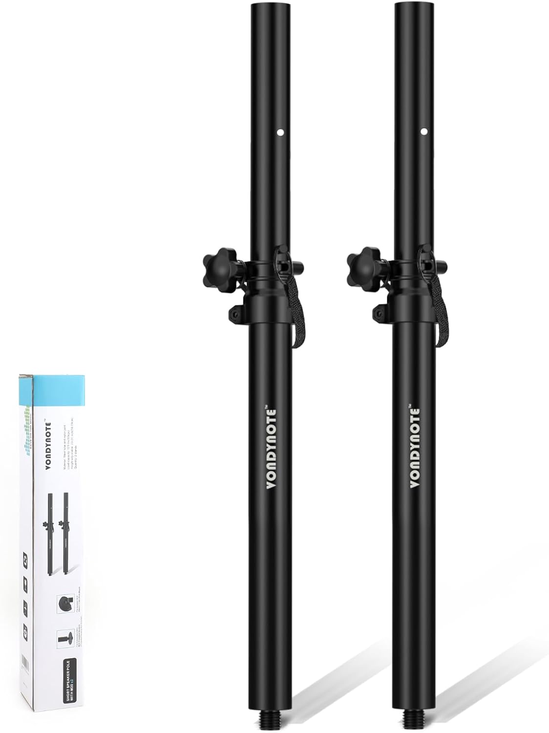 Set of 2 Short Speaker Poles for Subwoofer - Adjustable Height