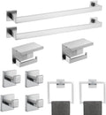 10-Piece Bathroom Hardware Kit Brushed Finish SUS304 Stainless Steel