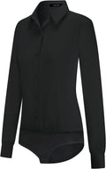 Tapata Womens Long Sleeve Bodysuit Blouse - Smooth Bamboo Viscose