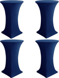 HolidayIdeas Navy Cocktail Table Covers 4 Pack - Fitted Stretch