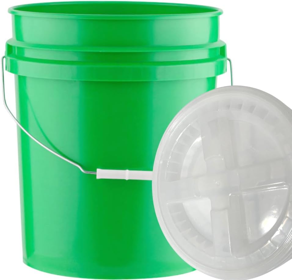 5 Gallon Food Grade Plastic Bucket with Airtight Lid for Storage