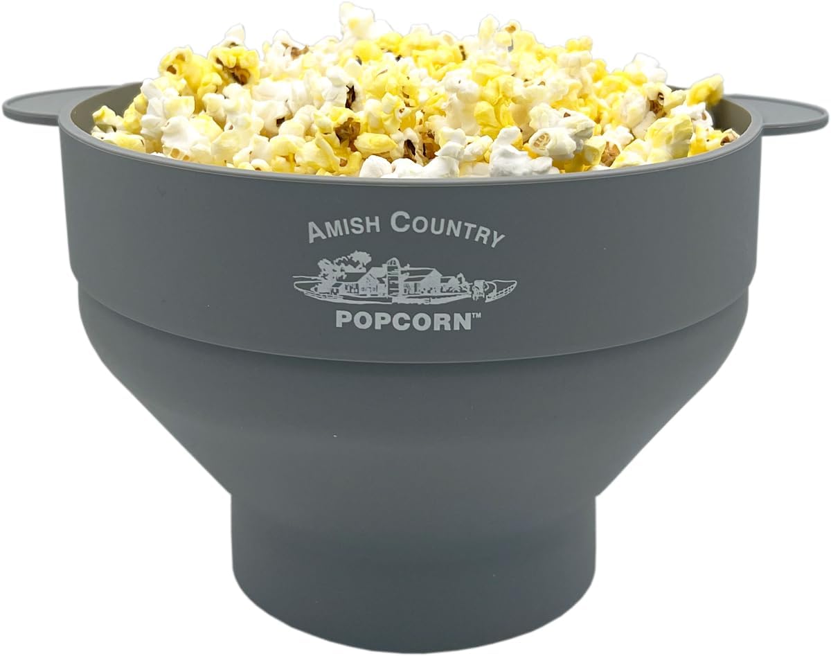 Collapsible Microwave Popper | Custom Logo | BPA-Free Bowl | 2 Bags Kernels