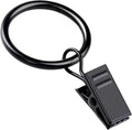 Teenitor Black Curtain Rings with Clips 20 Pack - Smooth Glide