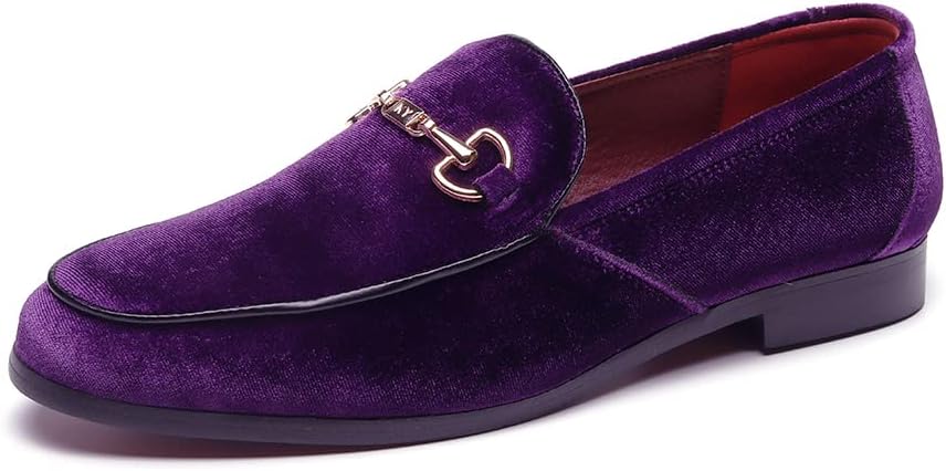 LCQL Men's Luxury Velvet Penny Loafer Shoes for Stylish Comfort