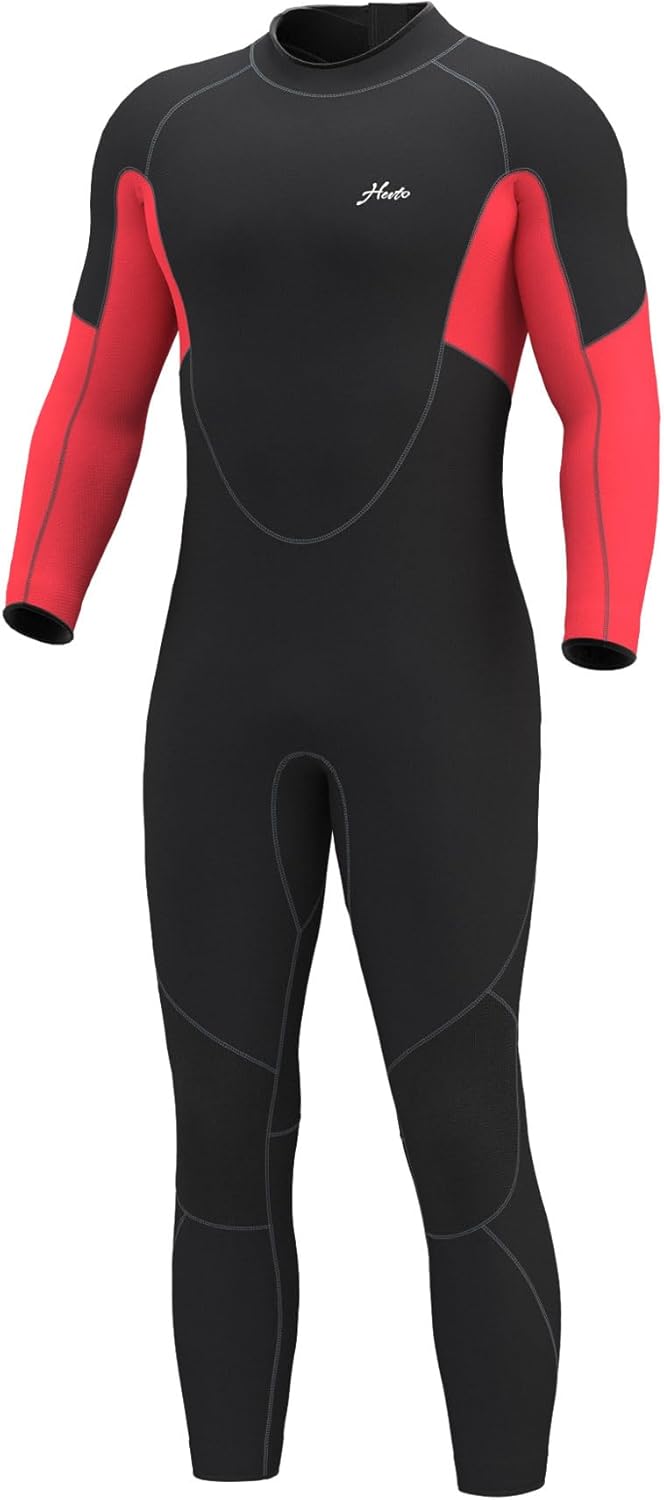 Hevto 5/4mm Men Wetsuit for Cold Water Scuba Diving and Surfing