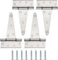 6 Inch Stainless Steel Gate Hinges 4 Pack - Heavy Duty Tee Hinges