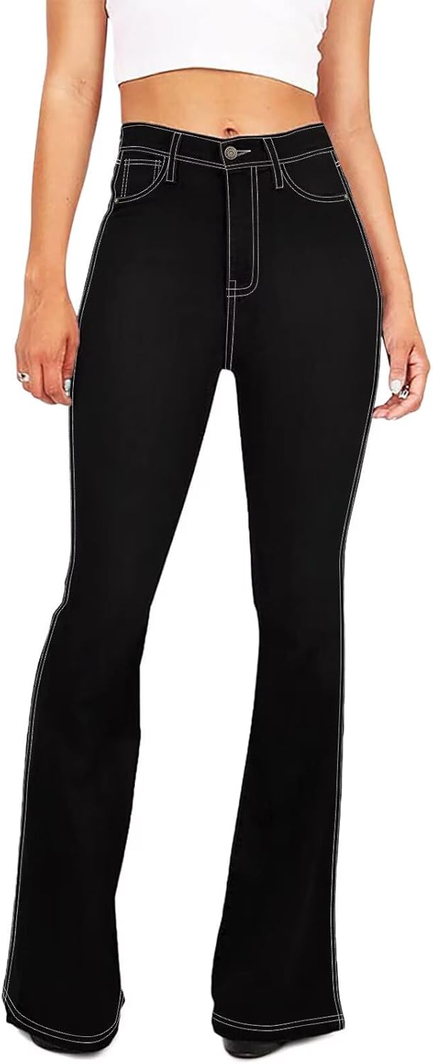 KDF Flare Jeans for Women - High Waisted Bootcut Style